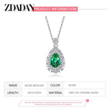 925 Silver Emerald Necklace for Women