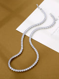 4mm Zircon Filled Chocker Necklace for Women Men