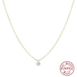 Zircon Pendant Necklace 925 Sterling Silver Chains For Women Birthday