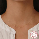 Zircon Pendant Necklace 925 Sterling Silver Chains For Women Birthday