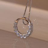 925 Silver Round zircon Necklace