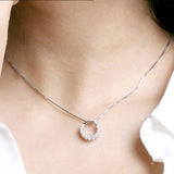 925 Silver Round zircon Necklace