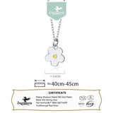 TrustDavis 925 Sterling Silver Flower Pendant Necklace for Women Girls DS3904