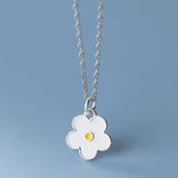 TrustDavis 925 Sterling Silver Flower Pendant Necklace for Women Girls DS3904