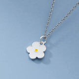 TrustDavis 925 Sterling Silver Flower Pendant Necklace for Women Girls DS3904