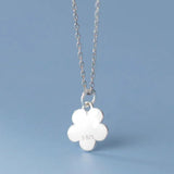 TrustDavis 925 Sterling Silver Flower Pendant Necklace for Women Girls DS3904