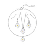 TrustDavis 925 Sterling Silver Flower Pendant Necklace for Women Girls DS3904