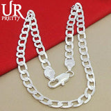 925 Silver Single Buckle Necklace 16-24 Inch Chain