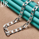 925 Silver Single Buckle Necklace 16-24 Inch Chain