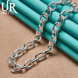 925 Silver Heart Pendant OT Buckle 18 Inch Chain for Woman