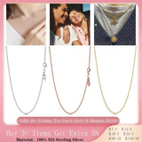 925 Silver Classic Cable Chain Rose Necklace