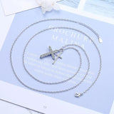 925 Silver Zircon Cross Necklace Women Wedding Jewelry