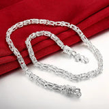 925 Silver Retro Necklaces for Women Men Charm Fine Jewelry Wedding Party