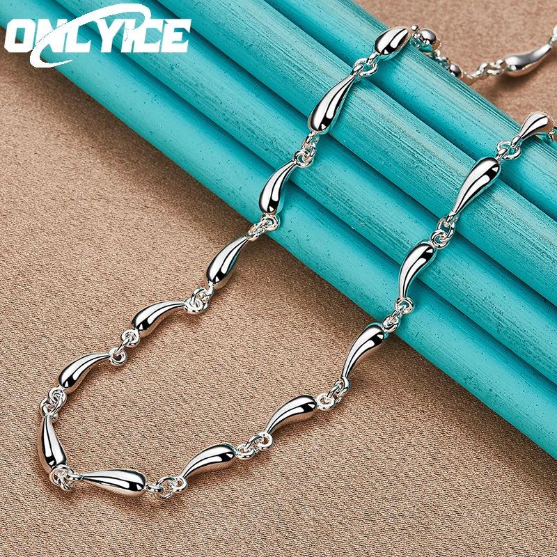 925 Sterling Silver Water Drop Necklace 18 Inch Chain
