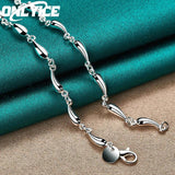 925 Sterling Silver Water Drop Necklace 18 Inch Chain