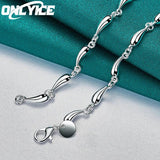 925 Sterling Silver Water Drop Necklace 18 Inch Chain