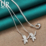 925 Silver Dragonfly Water Drop Adjustable Necklace Party Wedding Jewelry