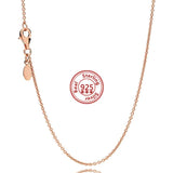 925 Silver Necklace Rose & Silver Anchor Chain Women Party Jewelry