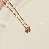 925 Silver Zircon CZ Pentagon Choker Necklace for Women Party