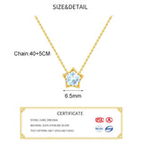 925 Silver Zircon CZ Pentagon Choker Necklace for Women Party