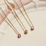 925 Silver Zircon CZ Pentagon Choker Necklace for Women Party