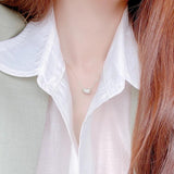 Inlaid CZ Beans Women Necklace Bling Zirconia Colar Jewelry Gift