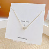 Inlaid CZ Beans Women Necklace Bling Zirconia Colar Jewelry Gift
