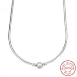 Silver Charm Necklace Snake Chain Pendant Necklaces For Women