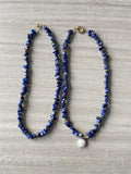 Baroque Pearl Lapis Lazuli Necklace 316 Stainless Steel
