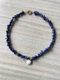 Baroque Pearl Lapis Lazuli Necklace 316 Stainless Steel