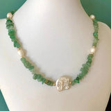 Baroque Pearl Lapis Lazuli Necklace 316 Stainless Steel