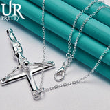 925 Silver Jesus Cross Necklace with Snake Chain
