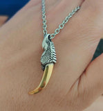 Men's Retro Silver Dragon Claw Pendant Necklace Gift