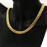 24K Yellow Chains Necklace 6MM Width Unisex Jewelry Gift