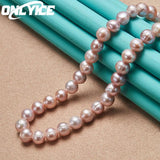 7-8mm Freshwater Pearl Necklace 925 Silver Lobster Clasp Wedding Jewelry