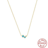 S925 Silver Turquoise Moon Charm Pendant Necklace for Women