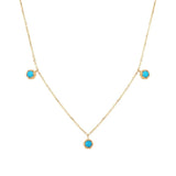S925 Silver Turquoise Moon Charm Pendant Necklace for Women