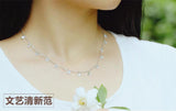 925 Silver Round Zircon Necklace Pendant For Women