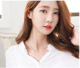 925 Silver Round Zircon Necklace Pendant For Women