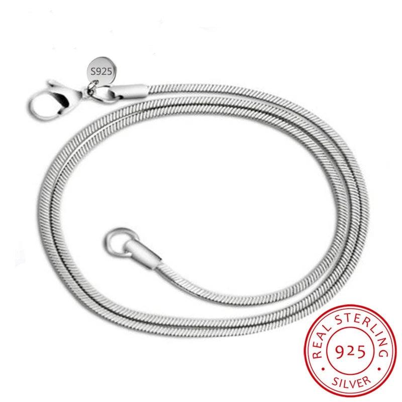 3mm Silver Snake Chain Necklace 16-24 inch Long