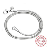3mm Silver Snake Chain Necklace 16-24 inch Long