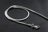 3mm Silver Snake Chain Necklace 16-24 inch Long