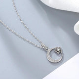 Star Moon 925 Silver Necklace Women Pendant