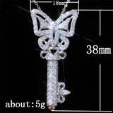 925 Silver Butterfly Key Necklace for Women