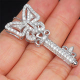 925 Silver Butterfly Key Necklace for Women