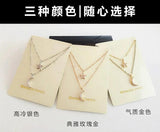 925 Silver Stars Moon Necklace Pendant Jewelry Statement for Women