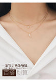 925 Silver Stars Moon Necklace Pendant Jewelry Statement for Women