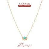 Turquoise Crystal Necklace 925 Silver Choker Wedding Jewelry