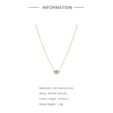 Turquoise Crystal Necklace 925 Silver Choker Wedding Jewelry