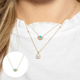 Turquoise Crystal Necklace 925 Silver Choker Wedding Jewelry